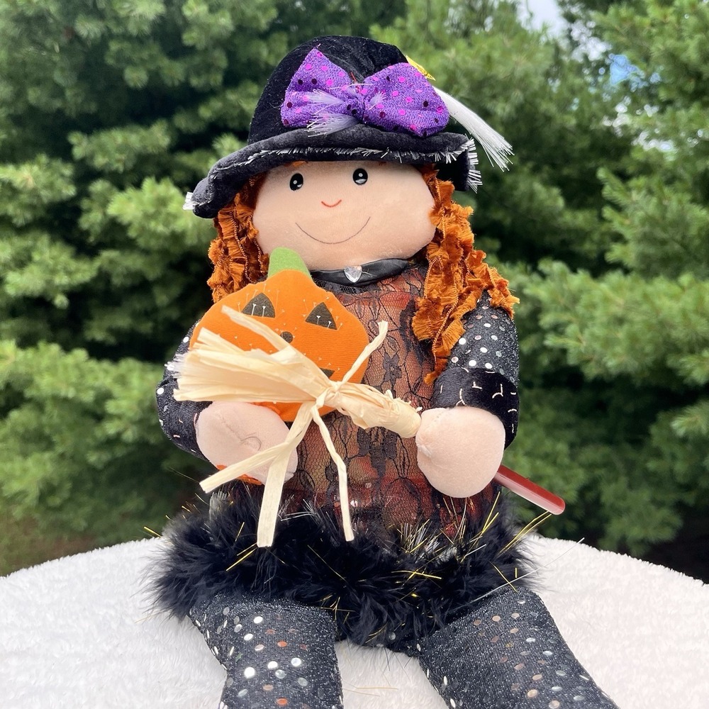 Vintage Avon Susie Witch Fiber Optic Musical Halloween Decor Shelf Sitter 13"H
